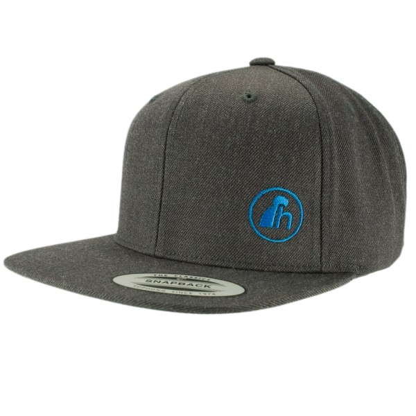 haubn Snapback Cap Classic dunkelgrau logo h blau