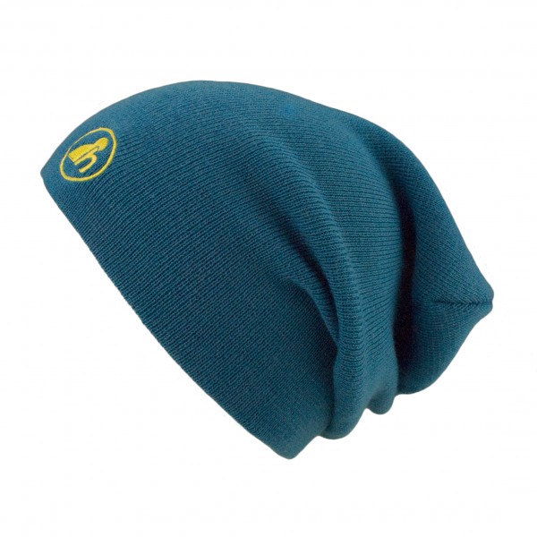 haubn Merino Beaniemütze türkis Logo hellgrün