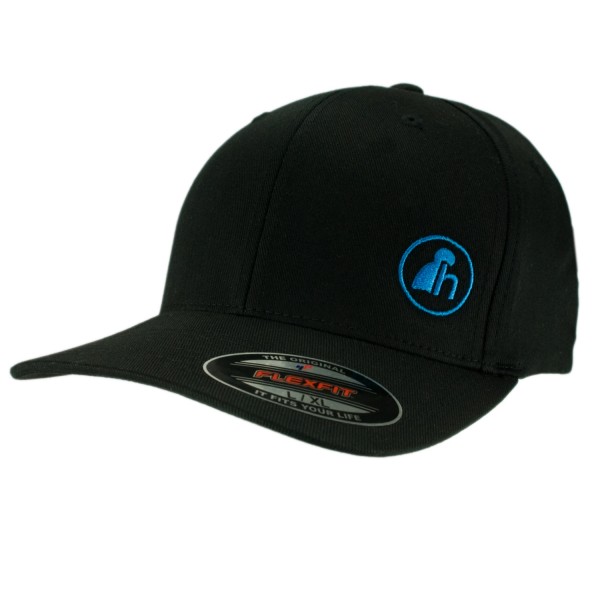 haubn Flexfit Cap Classic schwarz logo h blau