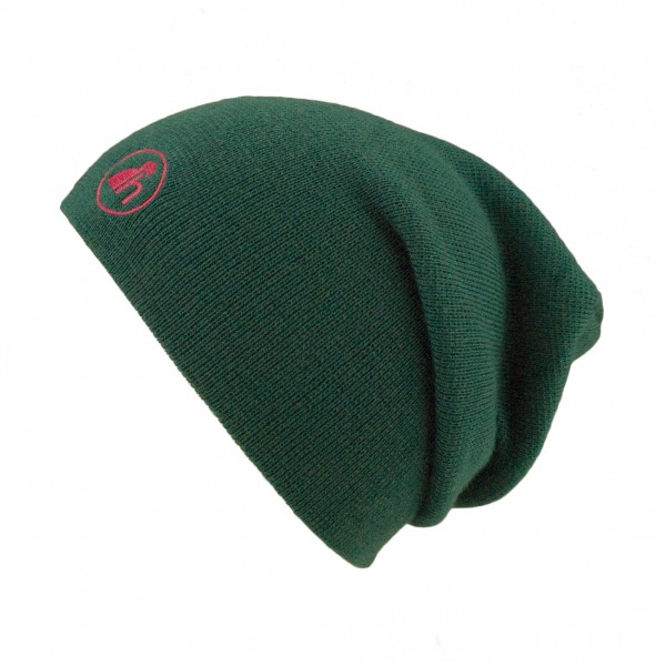haubn Merino Beaniemütze petrol Logo pink