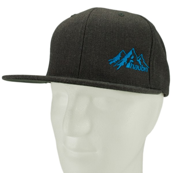 haubn Snapback Cap Classic dunkelgrau logo mountain blau