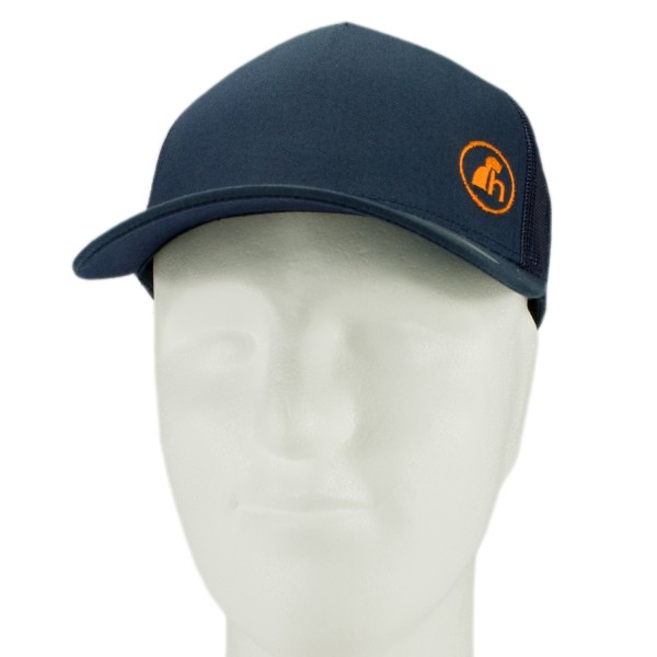 haubn Snapback Cap Trucker navyblau Logo h orange