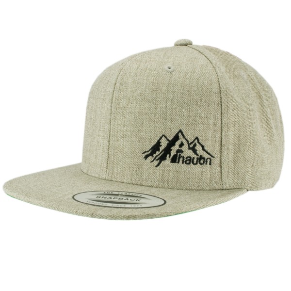 haubn Snapback Cap Classic hellgrau logo mountain schwarz