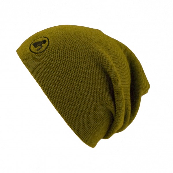 haubn Merino Beaniemütze olive Logo schwarz