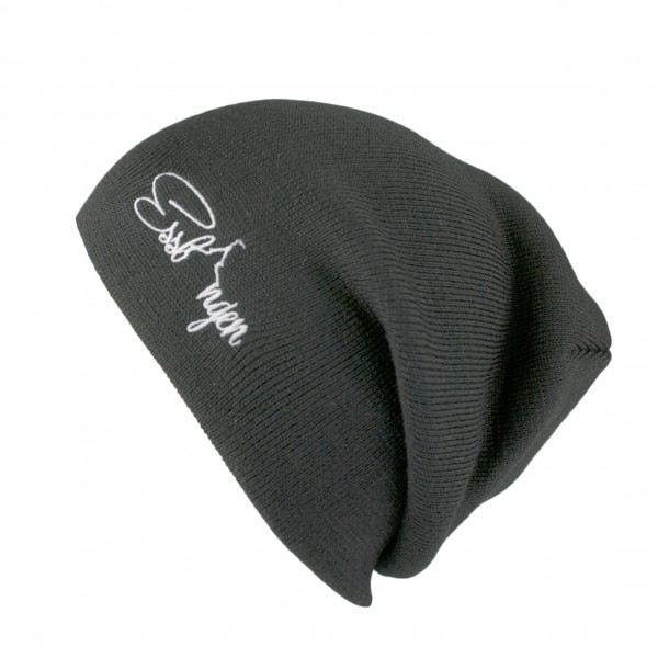 haubn Merino Beaniemütze schwarz mit Esslingen Schriftzug